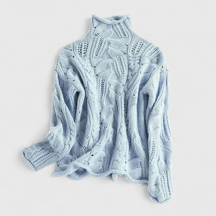 Cosima | Elegant Cosy Jumper with Cable-Knit Pattern - Blue