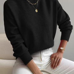 Lucinda | Refined Fitted Jumper with High Neck - Black
