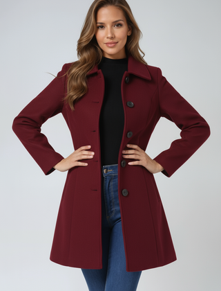 Rosamund coat in Dark Red