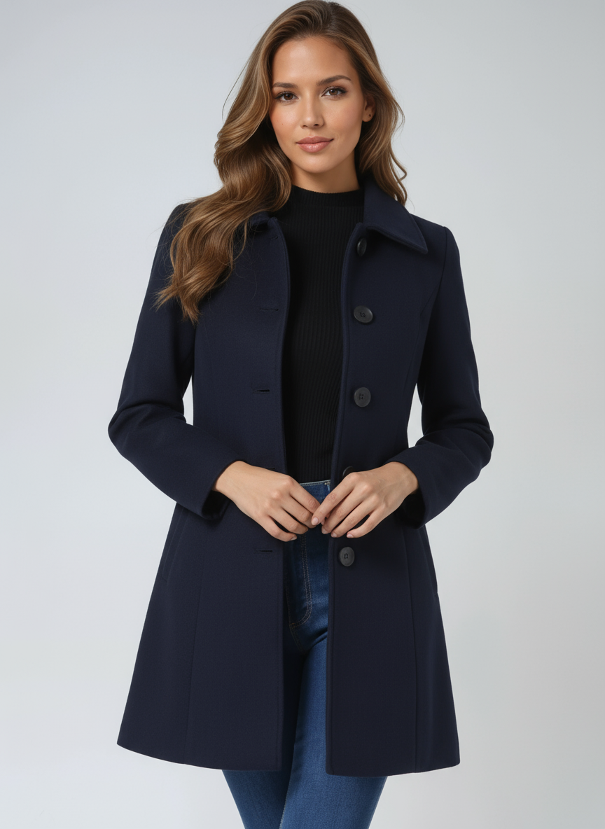Rosamund coat in Dark Blue