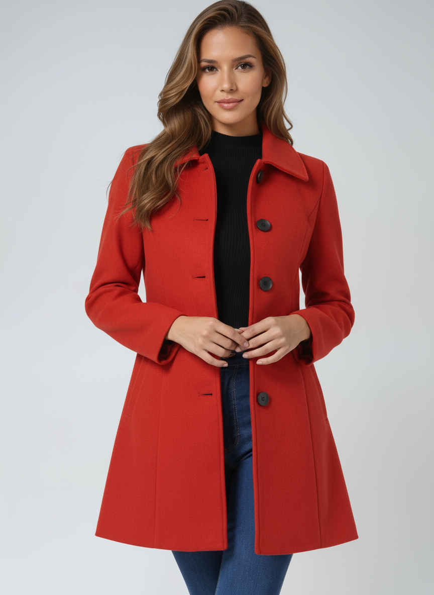 Rosamund coat in Red