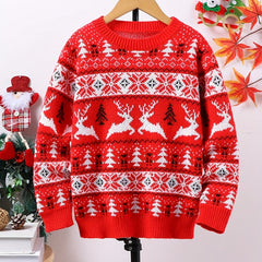Rupert | Relaxed Nordic Jumper with Reindeer Pattern - Red