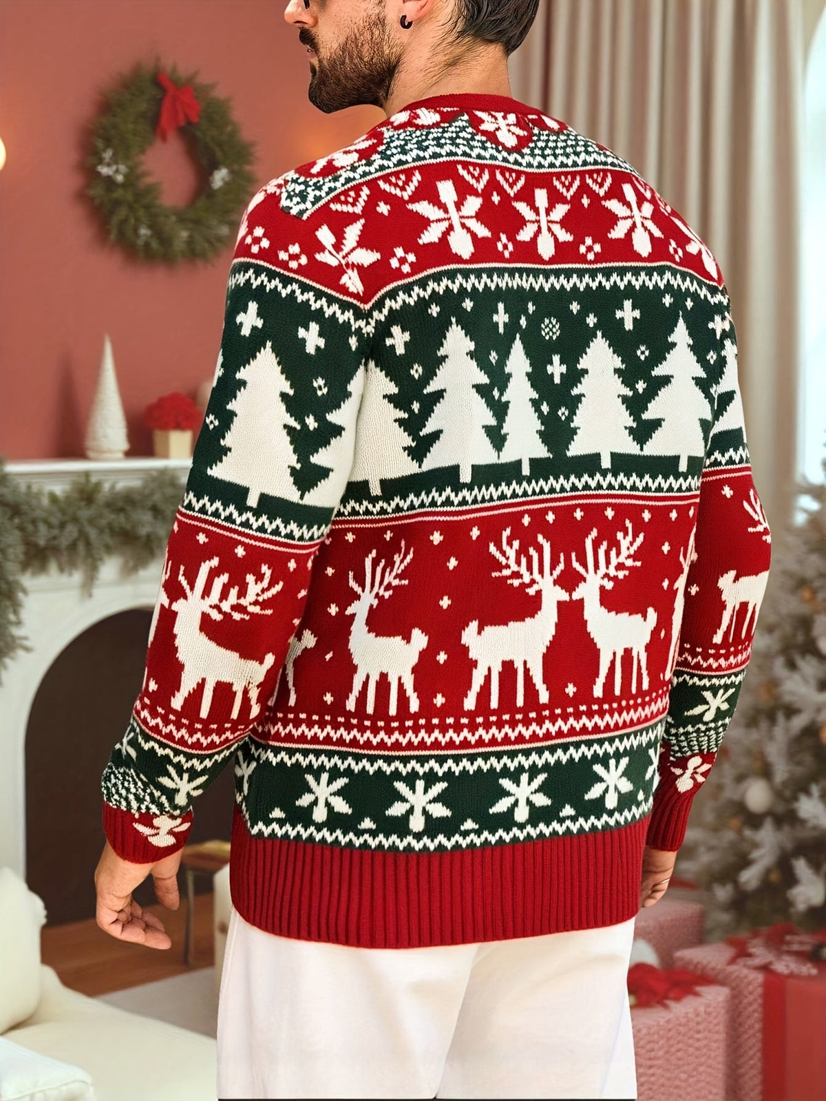 Angus | Festive Knitted Jumper with Winter Motifs