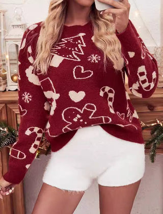 Carys | Festive Christmas Jumper with All-Over Holiday Motifs