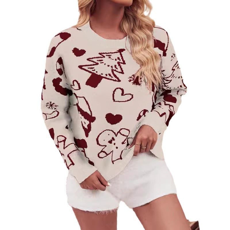 Carys | Festive Christmas Jumper with All-Over Holiday Motifs