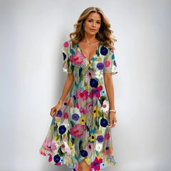 Fleur | Flowing Summer Dress with V-Neckline