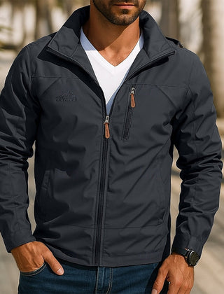 Duncan | Relaxed Outdoor Jacket with Stand Collar - Dark Grey