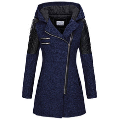 Fenwick Fitted Hooded Coat - Dark Blue