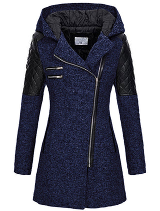 Fenwick Fitted Hooded Coat - Dark Blue