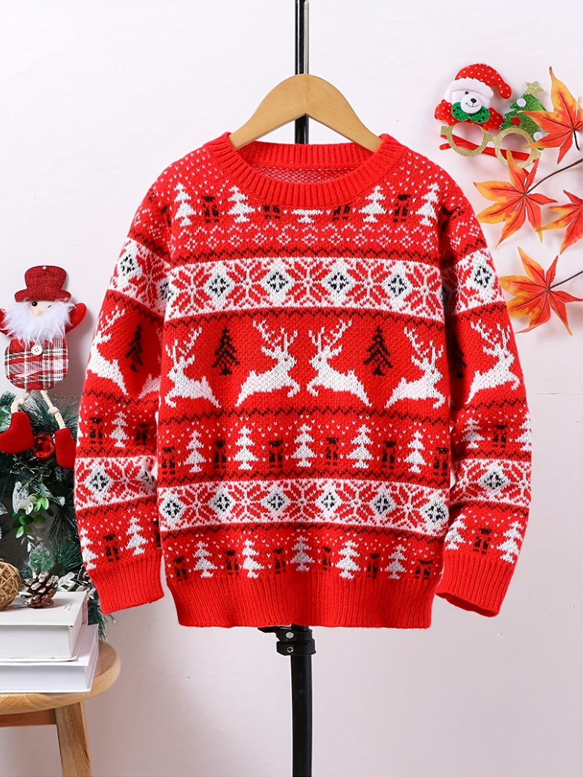 Rupert | Relaxed Nordic Jumper with Reindeer Pattern