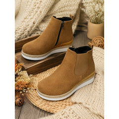 Clemence | Cushioned Wedge Ankle Boots with Braided Trim