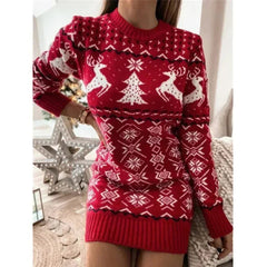 Merryn | Fair Isle Jumper Dress with Reindeer Motif