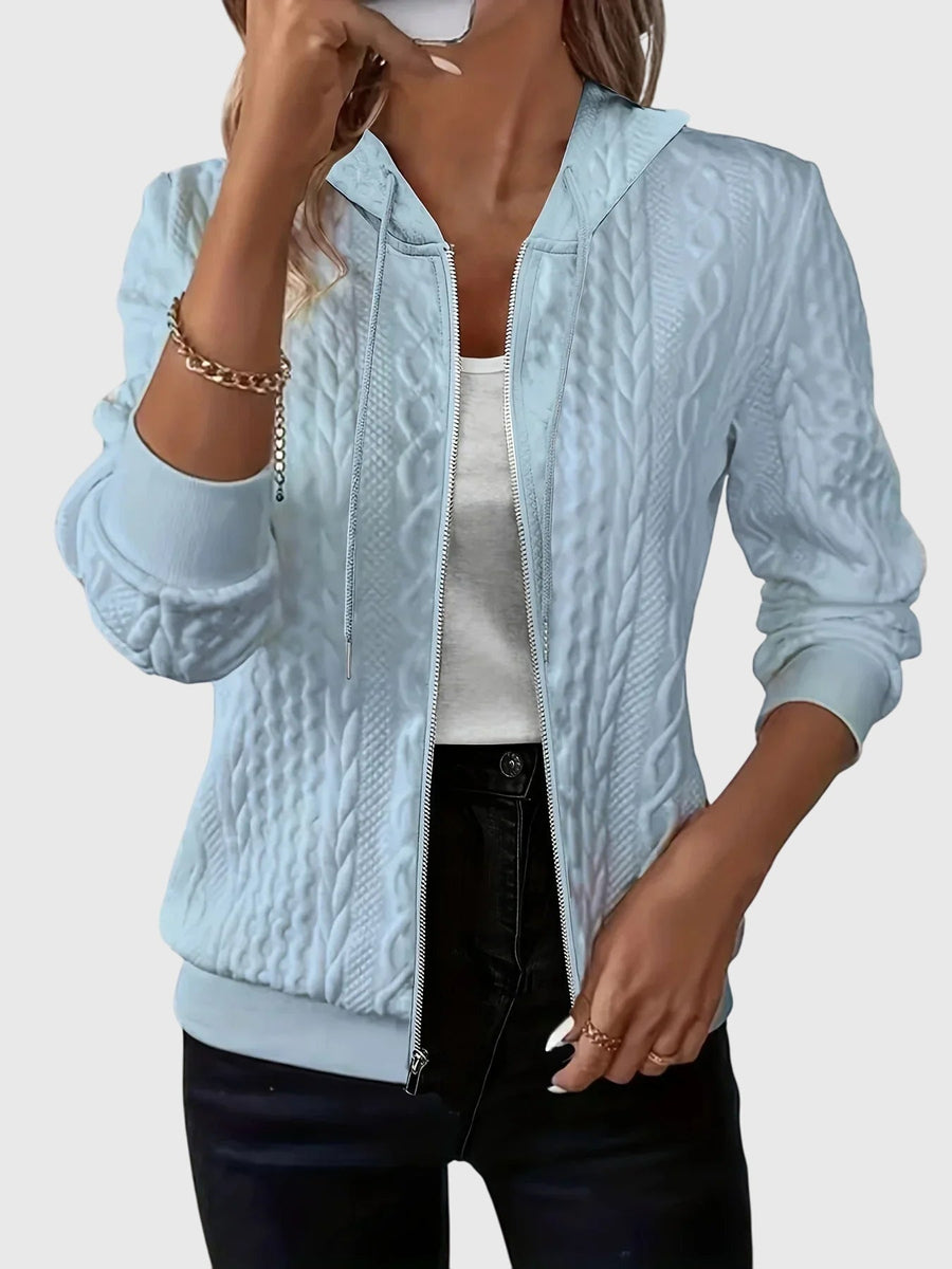Elsie | Minimalist Zip-Up Hoodie with Full-Length Zip - Sky Blue