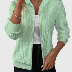 Elsie | Minimalist Zip-Up Hoodie with Full-Length Zip - Green