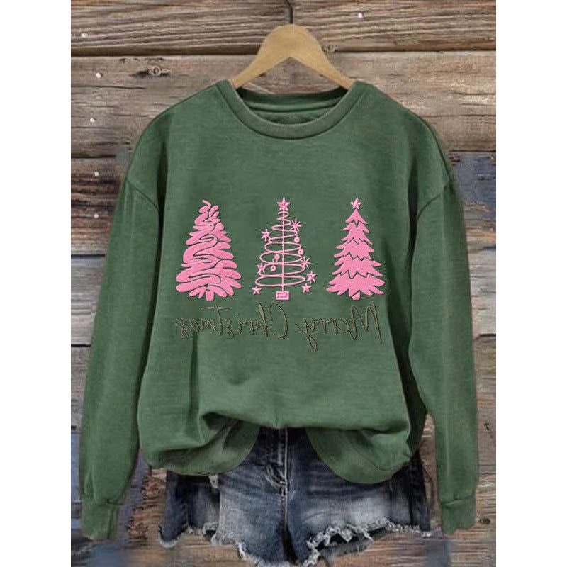 Evie | Women's Christmas Tree Sweatshirt with Festive Script