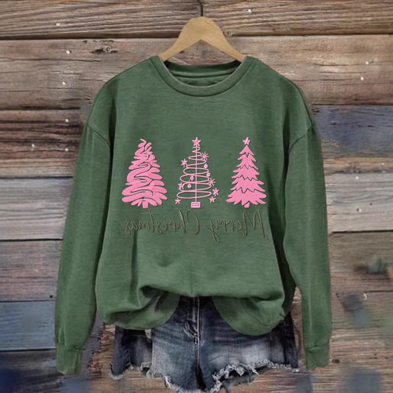 Evie | Women's Christmas Tree Sweatshirt with Festive Script