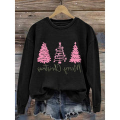 Evie | Women's Christmas Tree Sweatshirt with Festive Script