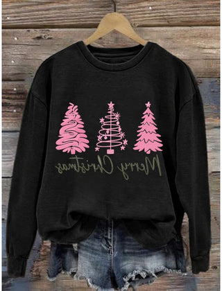 Evie | Women's Christmas Tree Sweatshirt with Festive Script