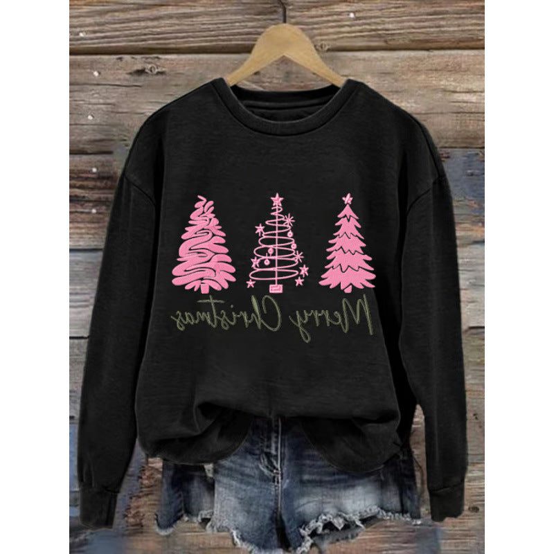 Evie | Women's Christmas Tree Sweatshirt with Festive Script