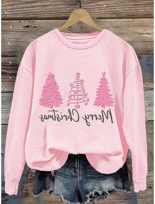 Evie | Women's Christmas Tree Sweatshirt with Festive Script