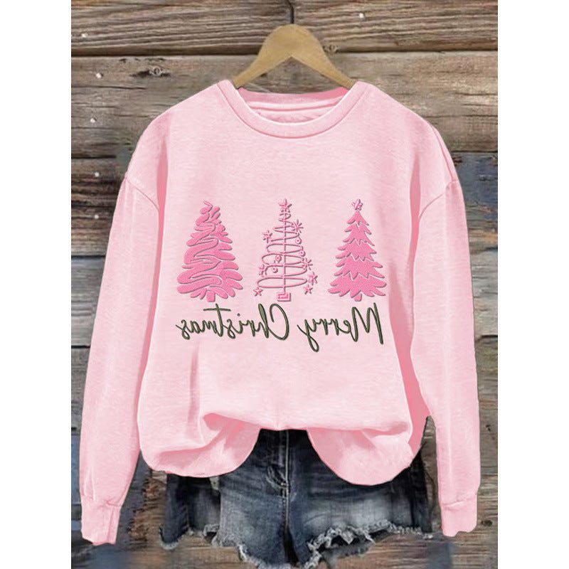 Evie | Women's Christmas Tree Sweatshirt with Festive Script