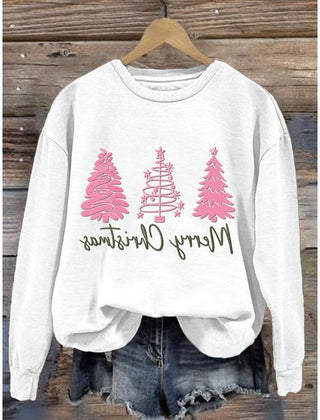 Evie | Women's Christmas Tree Sweatshirt with Festive Script