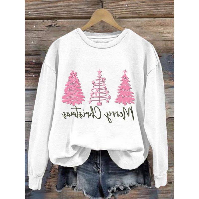 Evie | Women's Christmas Tree Sweatshirt with Festive Script