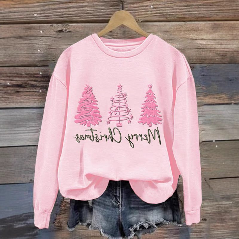 Evie | Women's Christmas Tree Sweatshirt with Festive Script