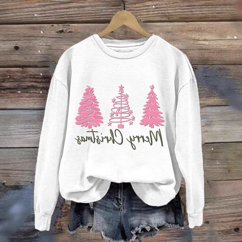 Evie | Women's Christmas Tree Sweatshirt with Festive Script