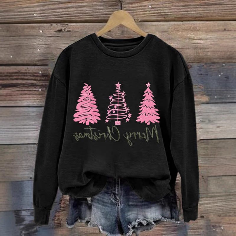 Evie | Women's Christmas Tree Sweatshirt with Festive Script