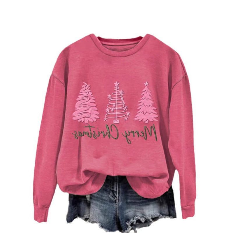 Evie | Women's Christmas Tree Sweatshirt with Festive Script