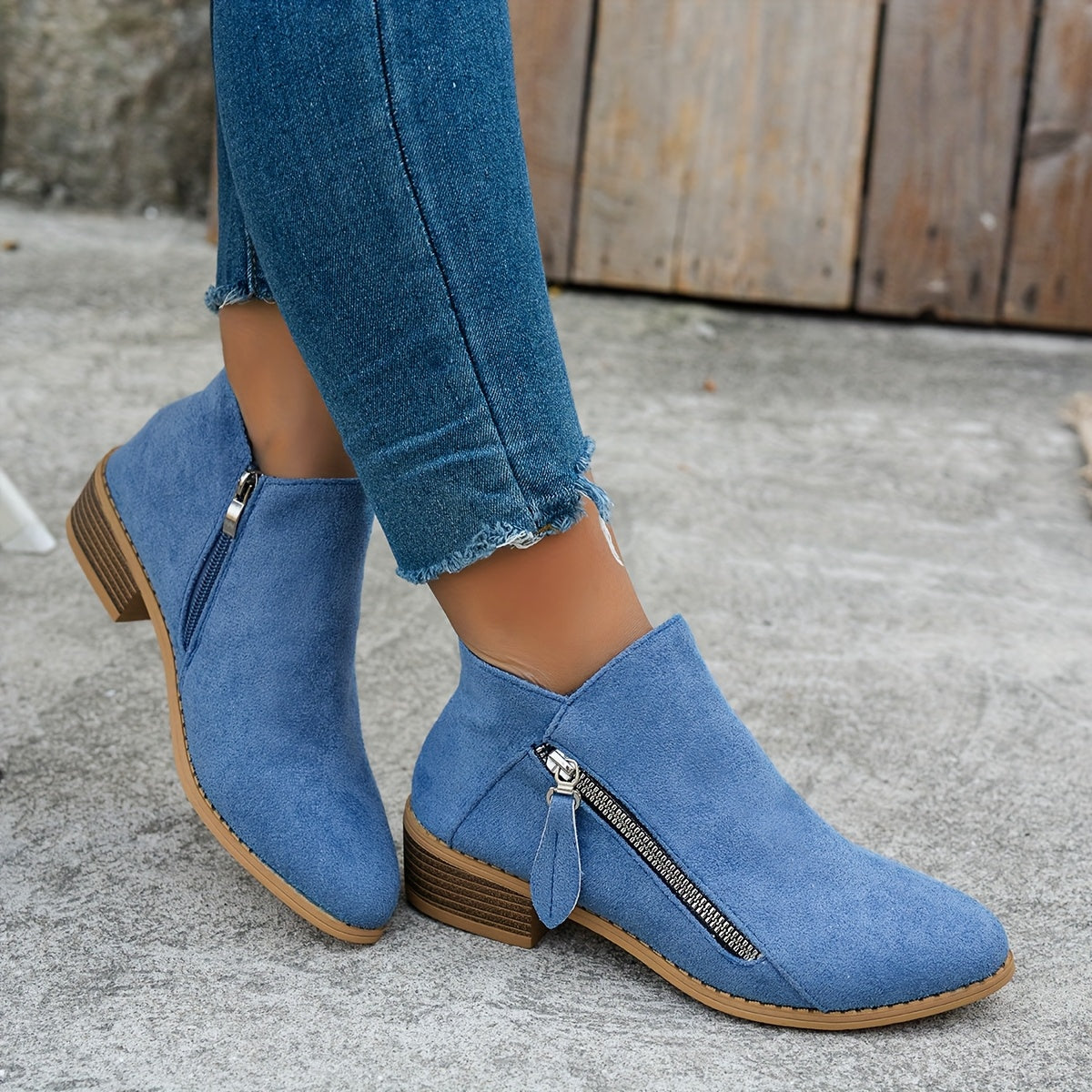 Lorna | Everyday Block Heel Ankle Boots with Side Zip