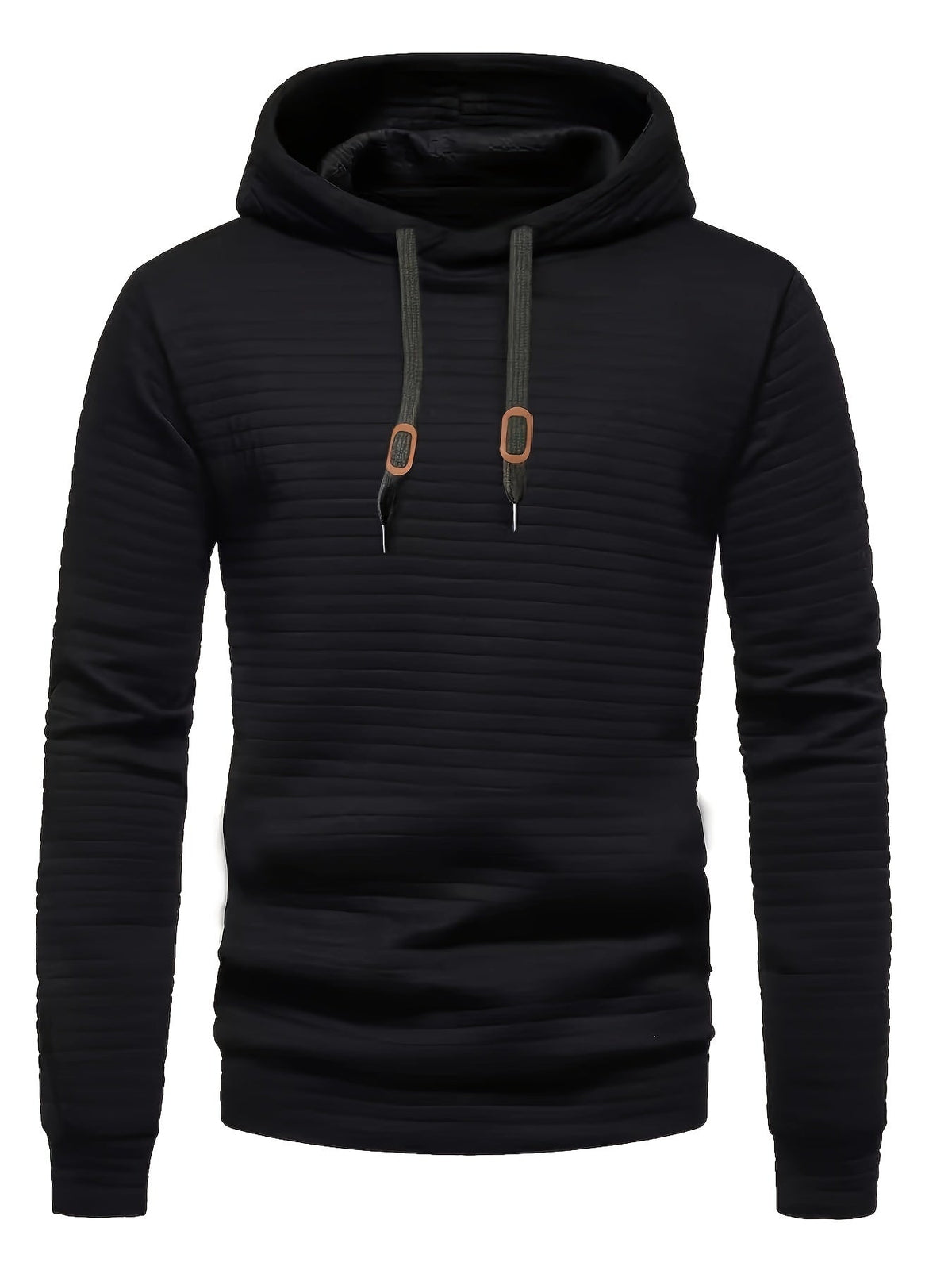 Hamish | Textured Relaxed Hoodie with Contrast Elbow Patches