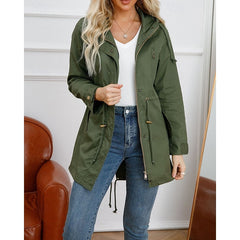 Gwendolyn | Hooded Utility Coat with Drawstring Waist