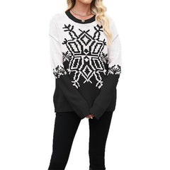 Neve | Snowflake Christmas Jumper with Colour-Block Design