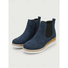 Eliza | Wedge Chelsea Boots with Braided Sole Trim