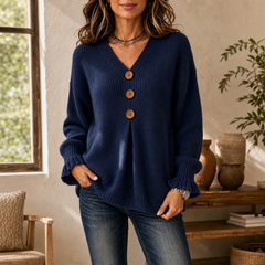 Thea | Soft Ribbed Jumper with V-Neckline