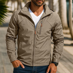 Duncan | Relaxed Outdoor Jacket with Stand Collar - Khaki