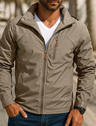 Duncan | Relaxed Outdoor Jacket with Stand Collar - Khaki
