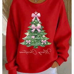 Lilian | Oversized Christmas Sweatshirt with Glitter Tree Print