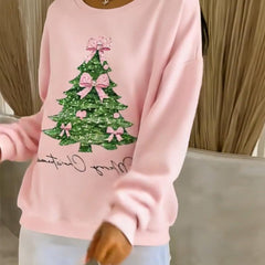 Lilian | Oversized Christmas Sweatshirt with Glitter Tree Print