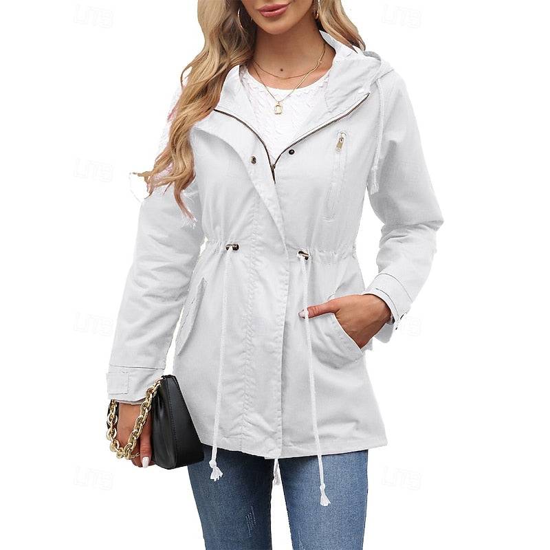 Gwendolyn | Hooded Utility Coat with Drawstring Waist