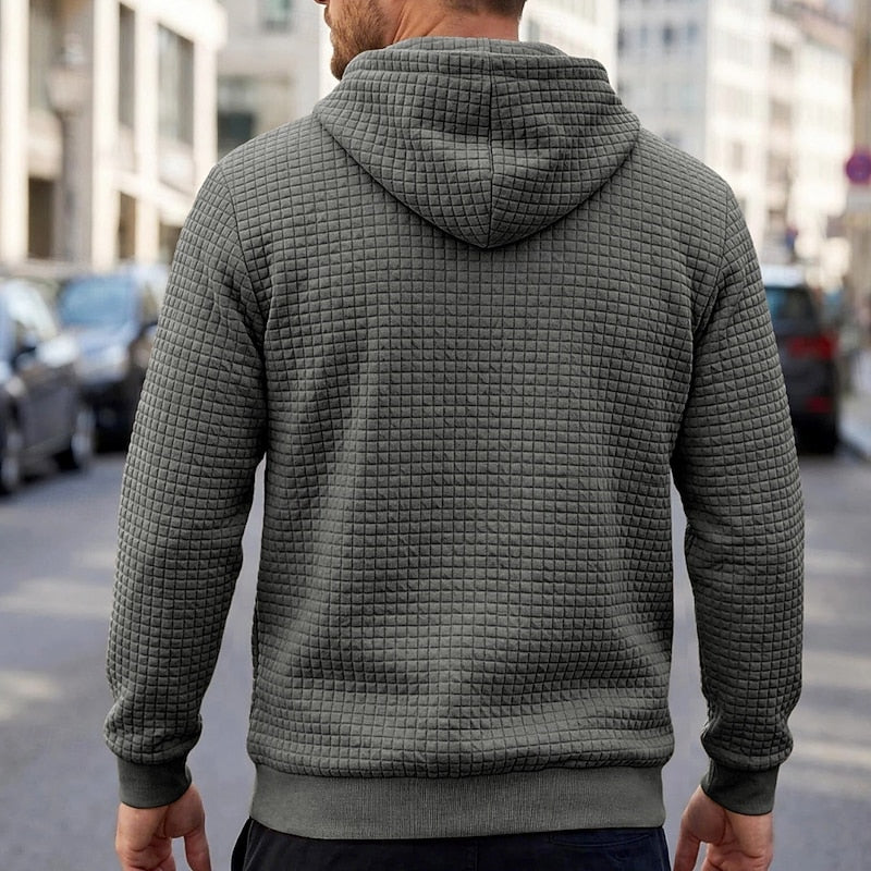 Lachlan | Waffle-Textured Hoodie with Kangaroo Pocket