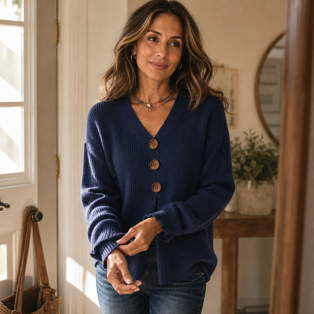 Thea | Soft Ribbed Jumper with V-Neckline