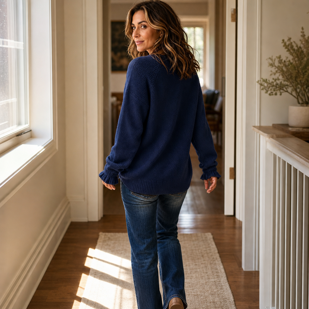 Thea | Soft Ribbed Jumper with V-Neckline