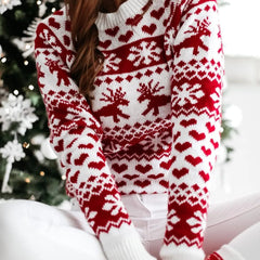 Stella | Fair Isle Christmas Jumper with Reindeer & Snowflake Pattern
