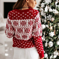 Stella | Fair Isle Christmas Jumper with Reindeer & Snowflake Pattern