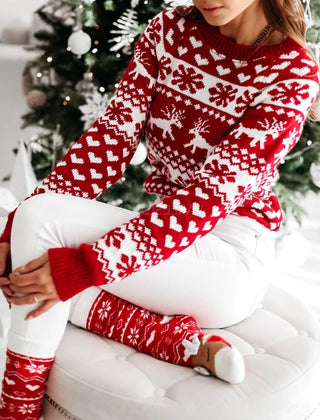 Stella | Fair Isle Christmas Jumper with Reindeer & Snowflake Pattern