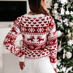 Stella | Fair Isle Christmas Jumper with Reindeer & Snowflake Pattern