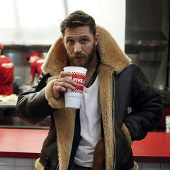 Fraser | Aviator Jacket with Wide Plush Collar and Buckle Strap
